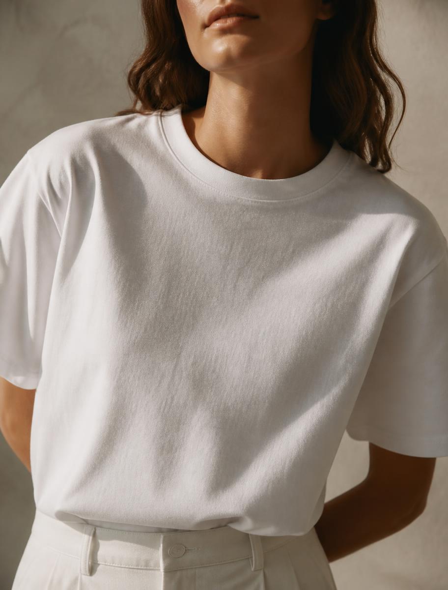 White long staple cotton t-shirt